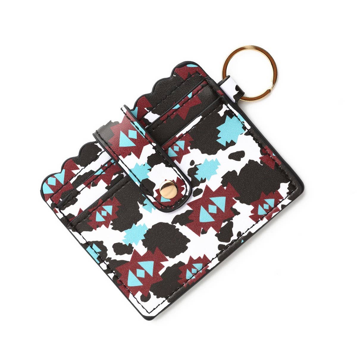 PU LEATHER CARD HOLDER WITH KEYCHAIN ID SLOT_CWAB4938