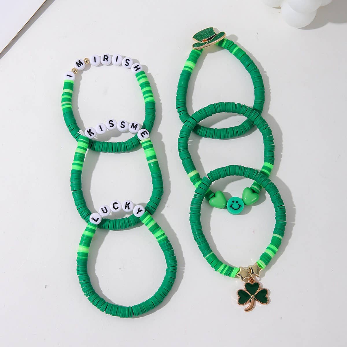 ST PATRICKS DAY SHAMROCK CHARM BRACELET SET_CWMM3502