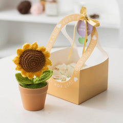 Cwmm9272_Handmade Crocheted Bouquet Gift Sunflower Pot