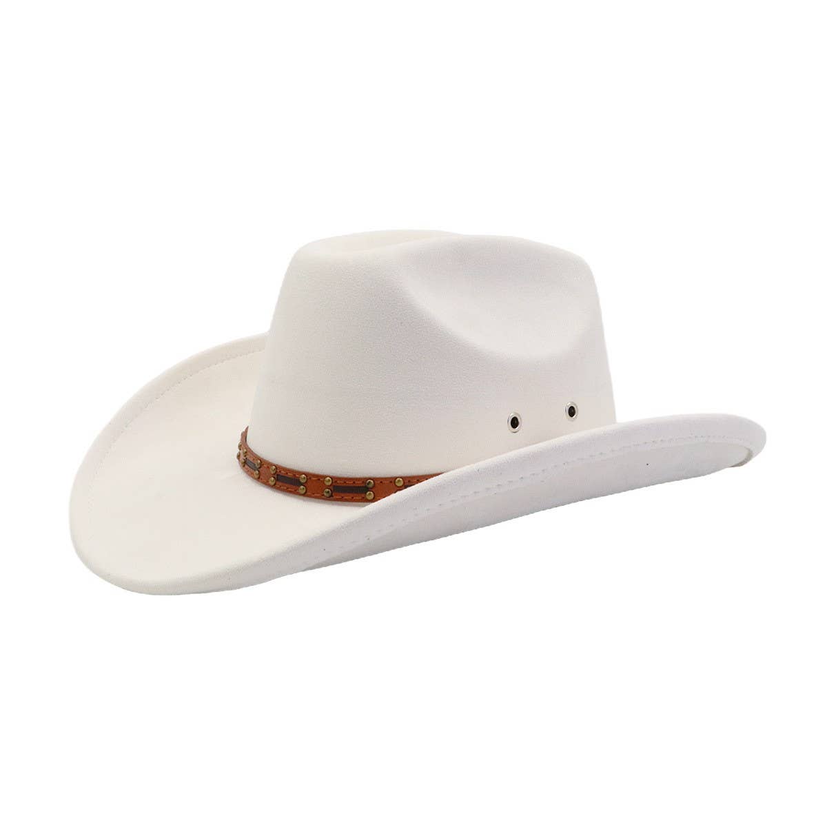 Unisex Soft Suede Western Cowboy Fedora Hat_Cwah04368