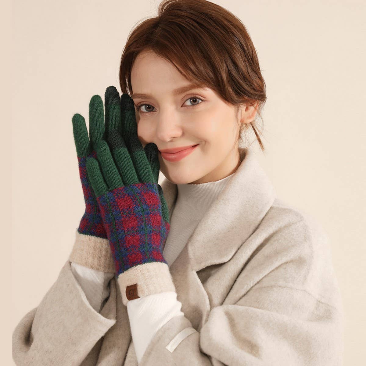 ADULT WOOL KNITTED WARM GLOVES FOR WOMEN IN WINTER_CWAG0387