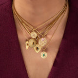 Vintage Stone Pendant Necklace Stainless Steel_Cwmm8874