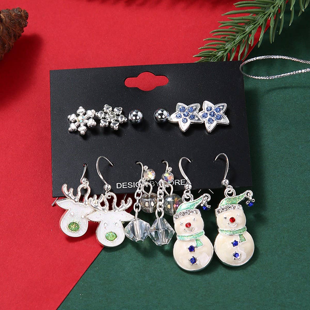 CHRISTMAS EARRING COMBINATION CARTOON EARRING SET_CWMM2611