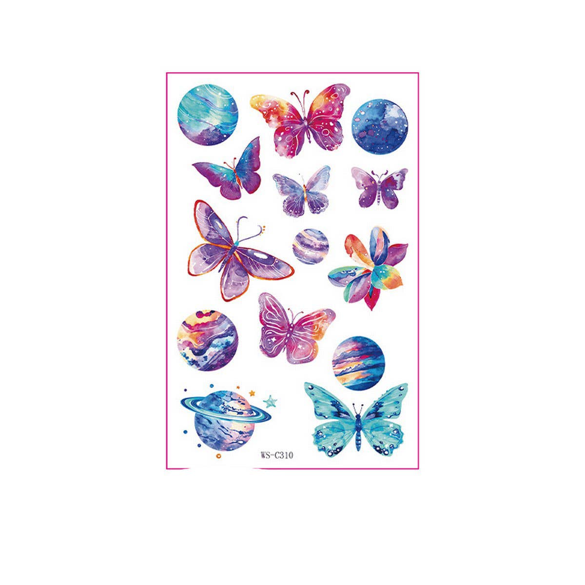 KIDS GLITTER TATTOO STICKERS BEAR BUTTERFLY STARS_CWMM8362