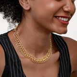 CHUNKY CHAIN STATEMENT NECKLACE WITH CLASP DESIGN_CWMM3573