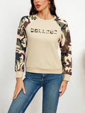 Womens Casual Camouflage Hoodie Pullover