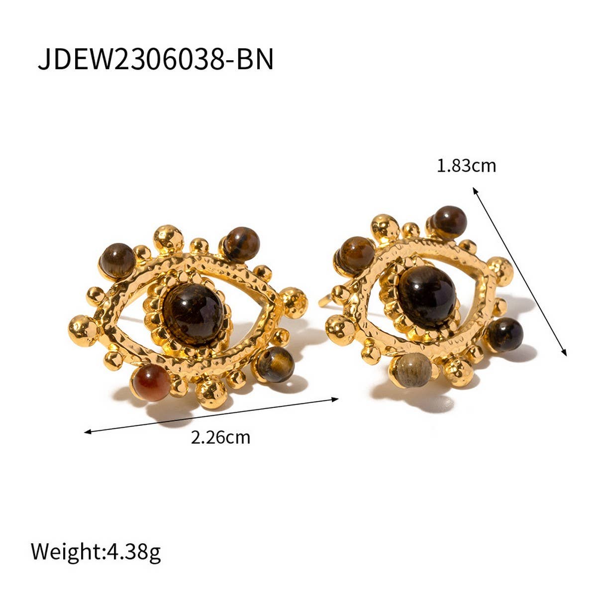 LIGHT LUXURY LACE HOLLOW TIGER EYE STONE EARRINGS_CWASC1683