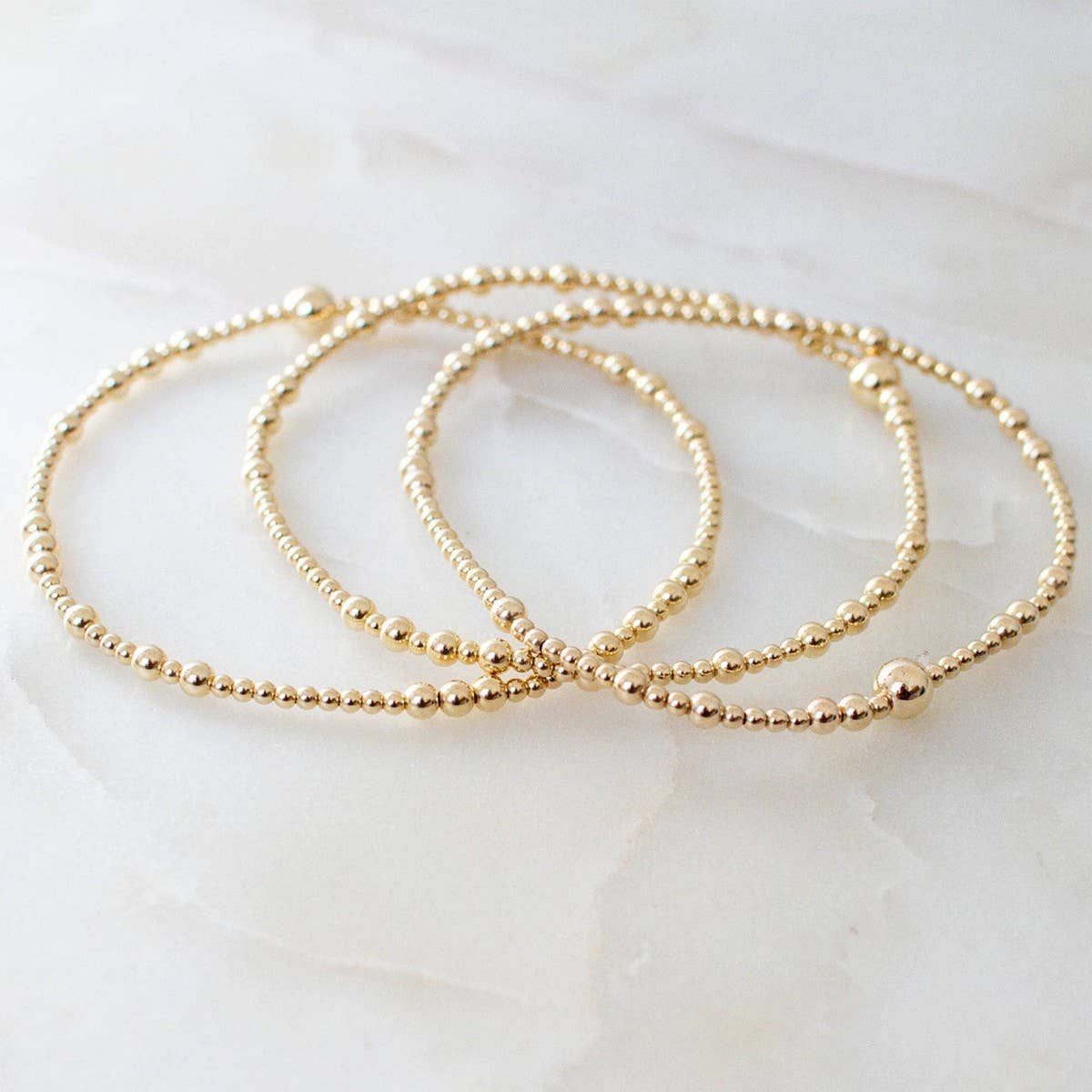 GOLD COPPER BEADS DIY BEADED BRACELET_CWAB4640