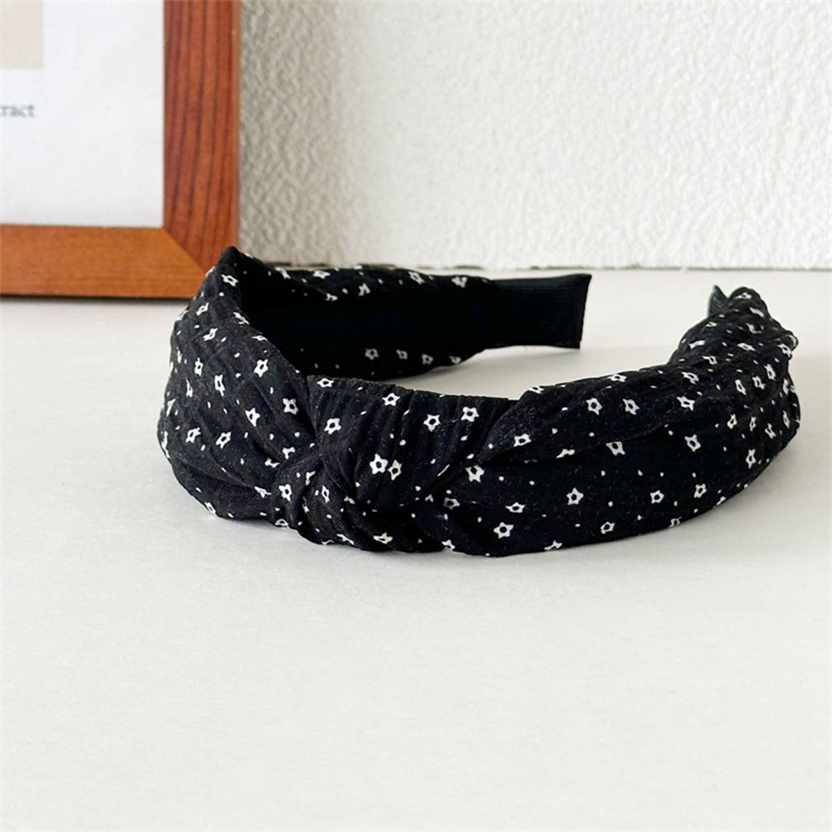 2025 New Black White Polka Dot Headband Chic_Cwaha07522