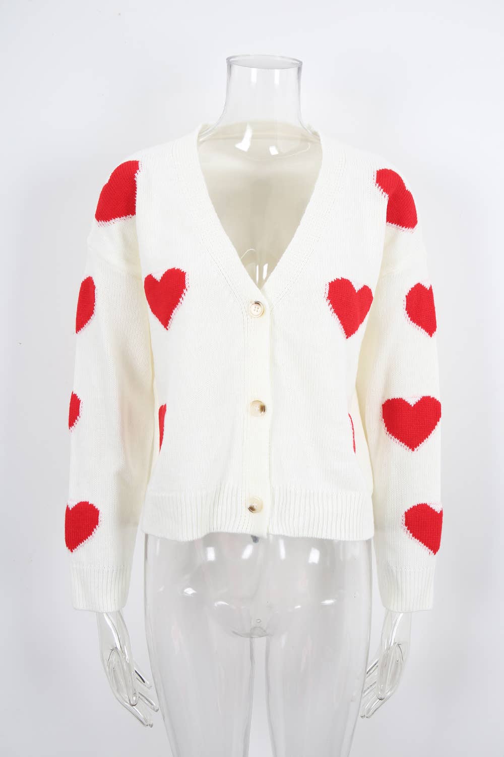 Valentines Day Long-Sleeved Knitted Cardigan