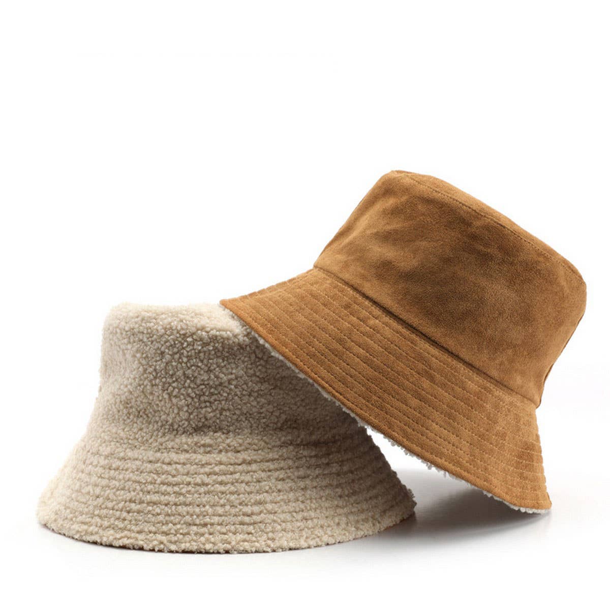 SOLID COLOR CHICKEN SKIN VELVET BUCKET HAT OUTDOOR_CWAH2175