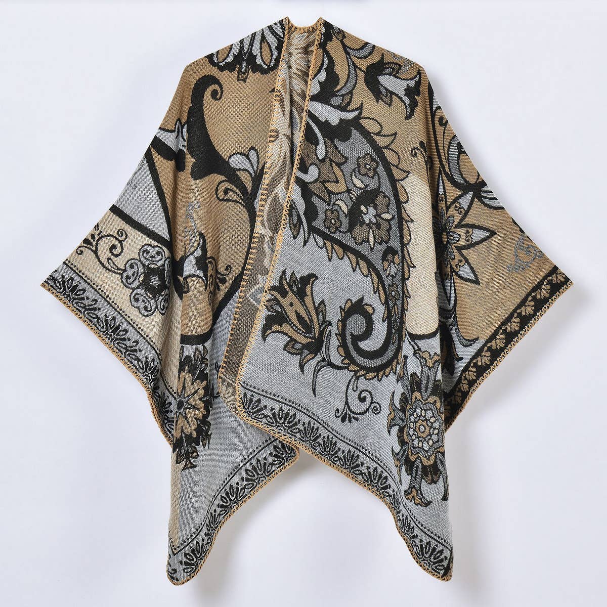 Vintage Cashew Pattern Cardigan Shawl_Cwasc0950