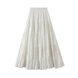 PANELED CAKE A LINE PLEATED SKIRT WITH FLOWING HEM_CWBMS0355