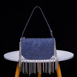 Soft Turn Tassel Rhinestone Evening Top Handbag_Cwab3606