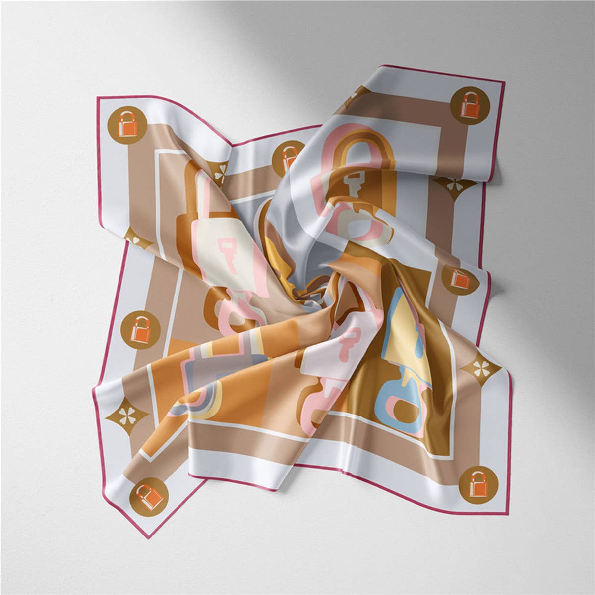 New Color Block Printed Square Scarf_Cwasc0664