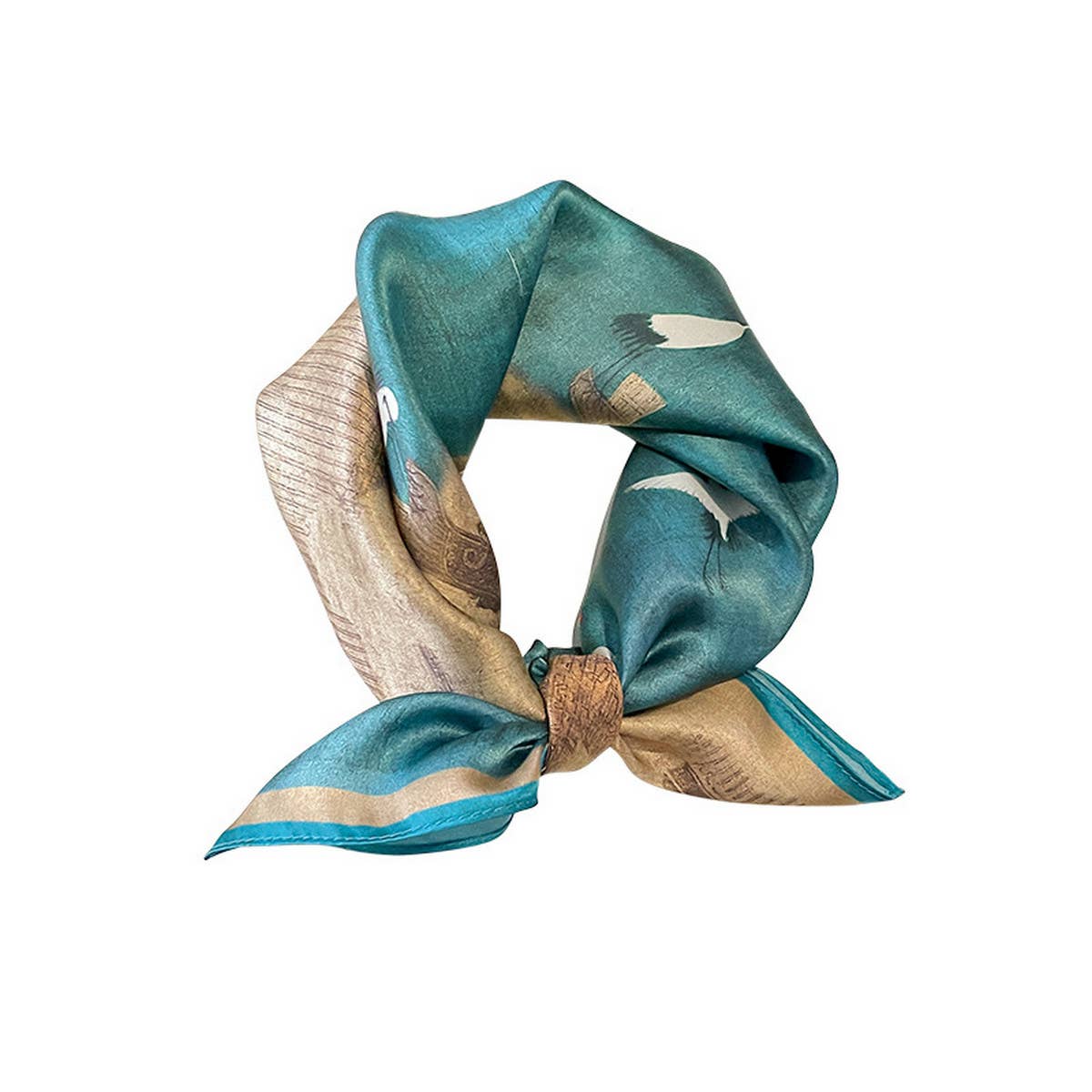 CRANE PRINT 100 SILK SQUARE SCARF 53CM FOR WOMEN_CWASC0600