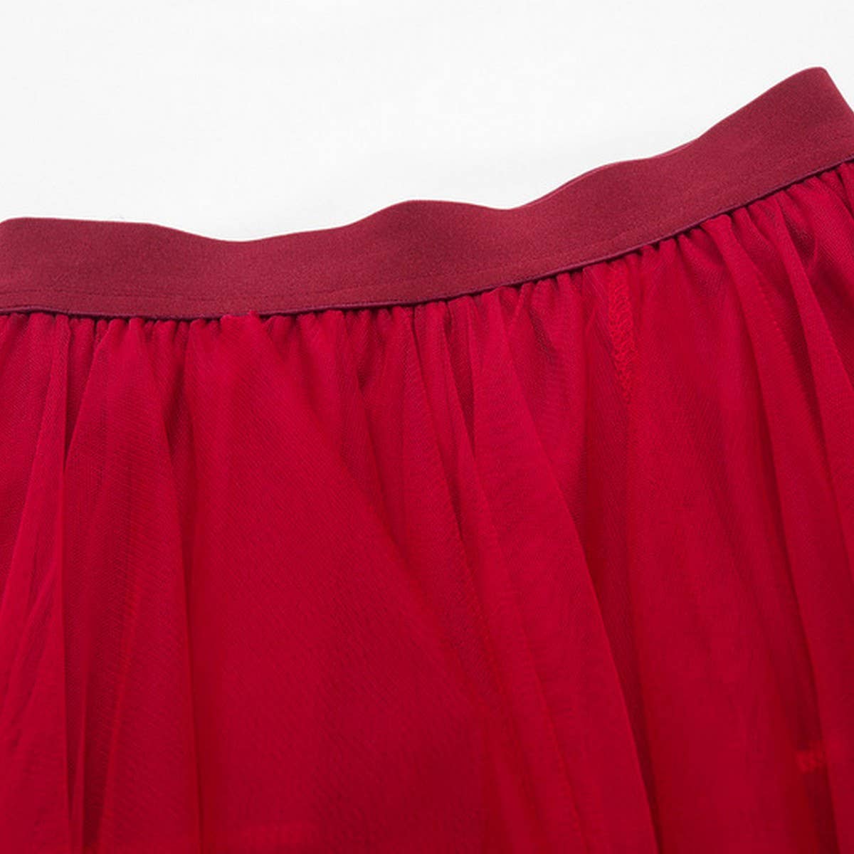 10 COLORS ELASTIC WAIST TIERED TULLE MESH SKIRT_CWBLS0396