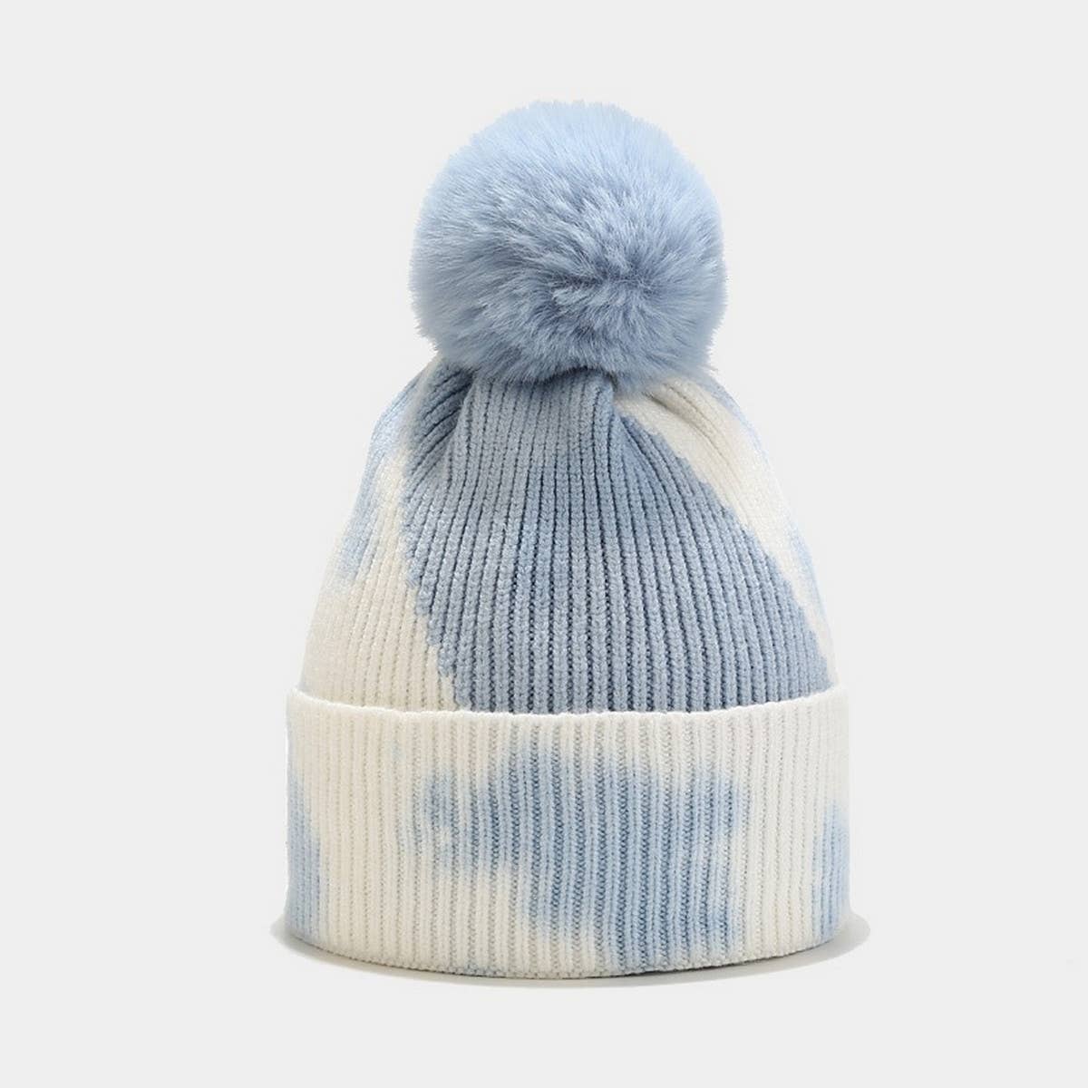 NEW TIE DYE POM POM KNITTED HAT_CWAH1619