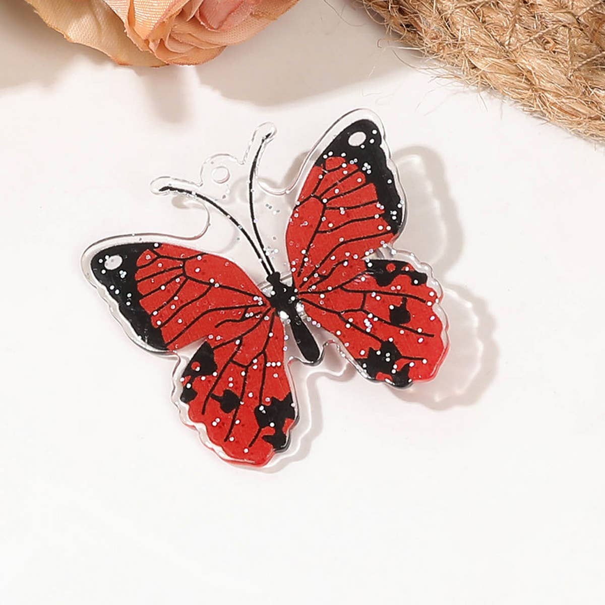 SILVER DOT IMITATION BUTTERFLY CUTE HAIRPIN_CWAHA1632