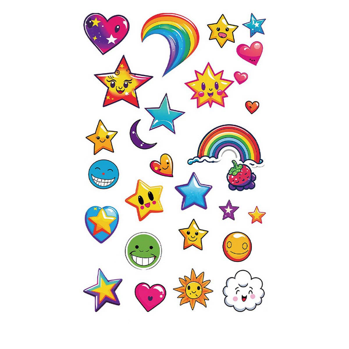 Whimsical Face Stickers Fruit Galaxy Tattoos_Cwmm8388