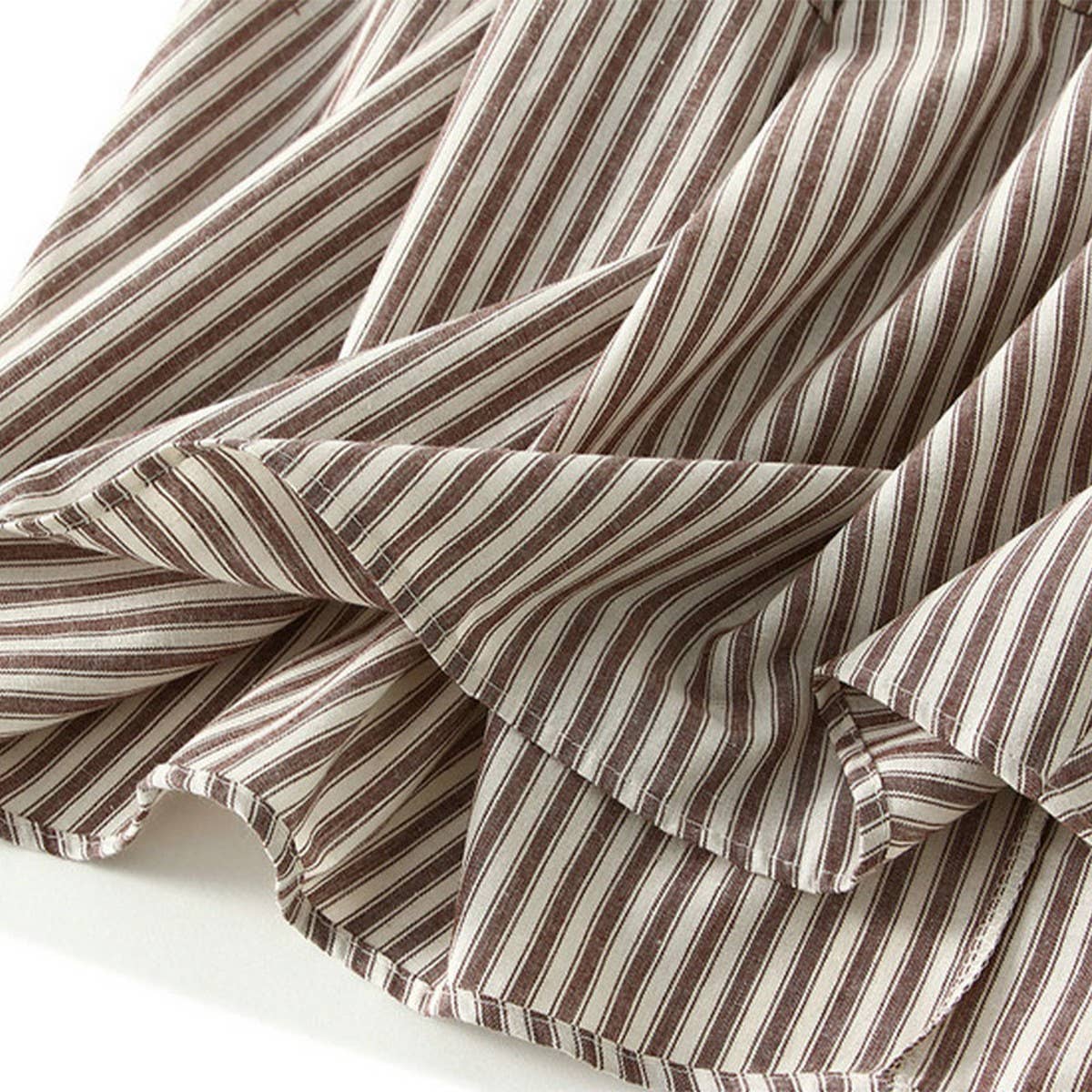 A LINE MID LENGTH STRIPED FLOWER BUD LANTERN SKIRT_CWBMS0298