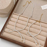 SUPER FAIRY SWEET BOW CLAVICLE NECKLACE FOR WOMEN_CWAJE3079