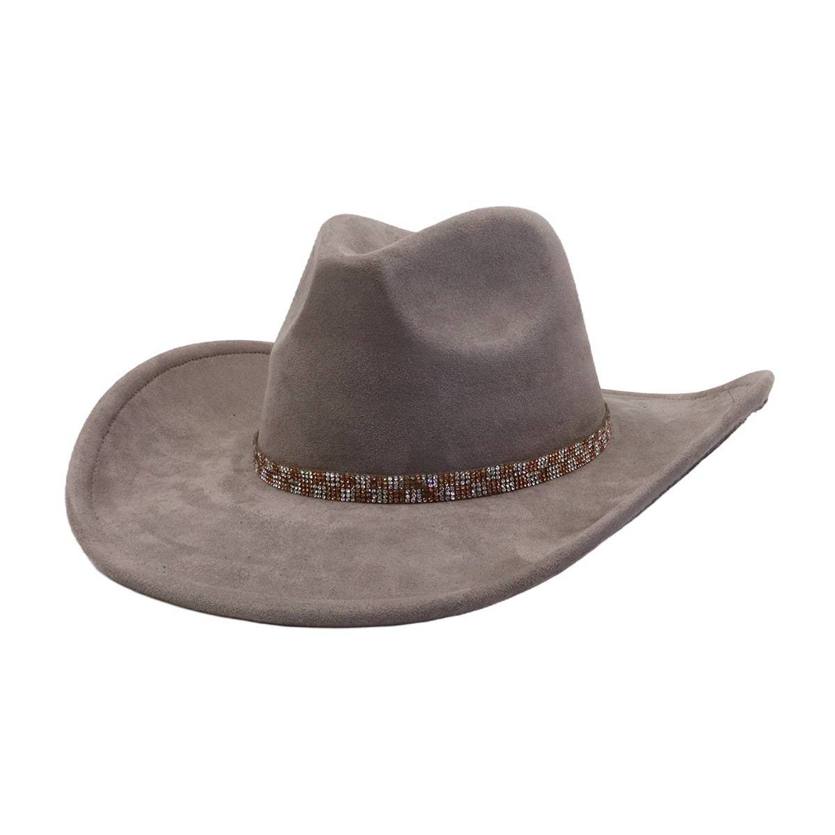 Western Ethnic Soft Suede Cowboy Fedora Hat_Cwah04400