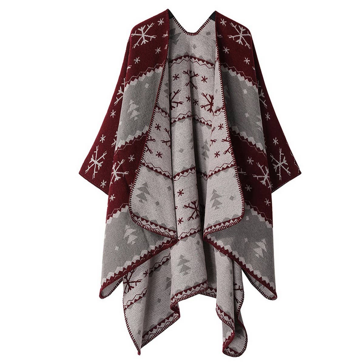 CAPE IMITATION CASHMERE SLIT THICKENED CAPE_CWASC2216