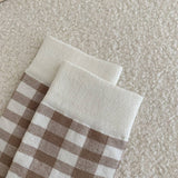 Women Brown Casual Plaid Socks_Cwms0958