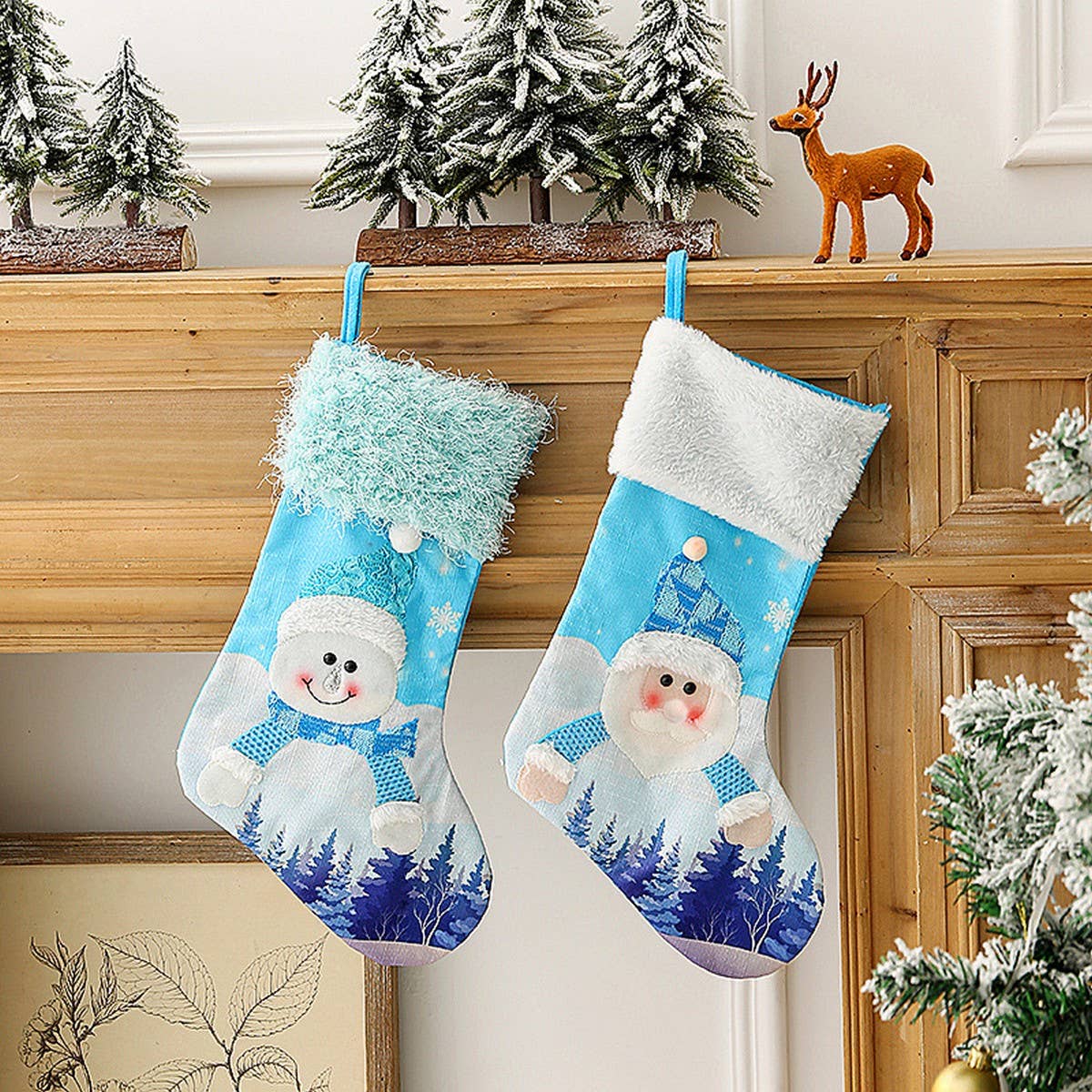 NEW CREATIVE BLUE CHRISTMAS STOCKINGS WITH LIGHTS_CWMS1458