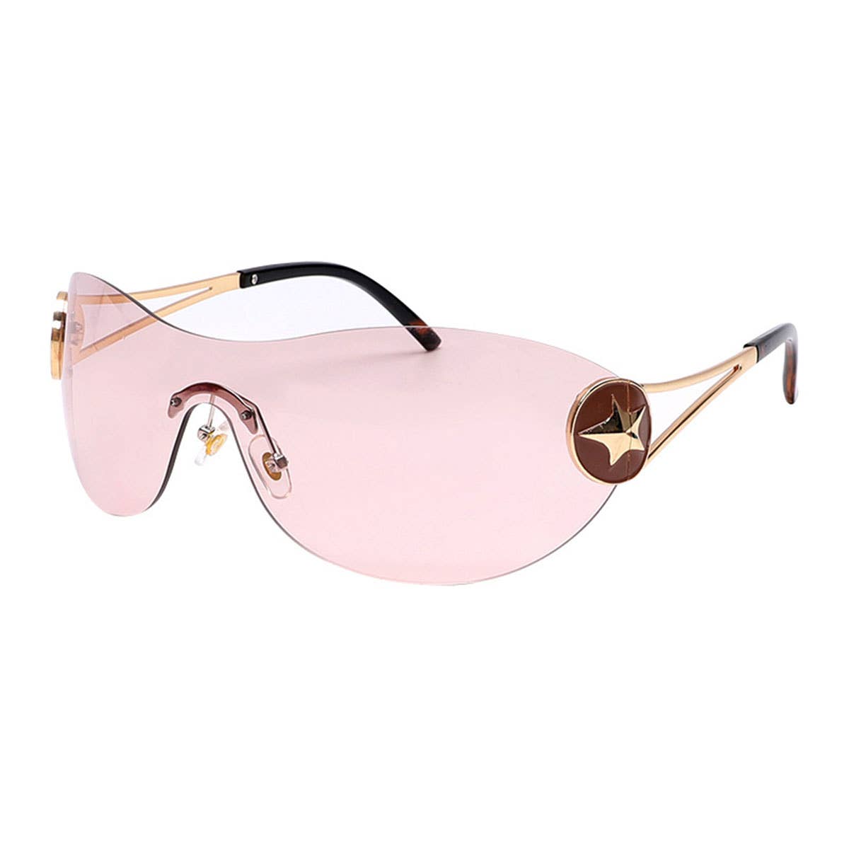 Y2K Large-Frame Sunglasses Withve-Pointed Stars_Cwasg0151