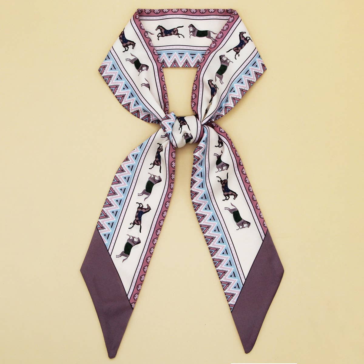 SILKY BOWKNOT SCARF WITH FLORAL LETTER DESIGN_CWASC0087
