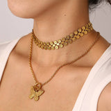 FASHION 18K GOLD BUTTERFLY COLLARBONE CHAIN_CWMM8884