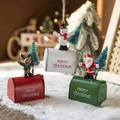 IRON COLORFUL XMAS TREE ORNAMENT REINDEER SANTA_CWMM9798