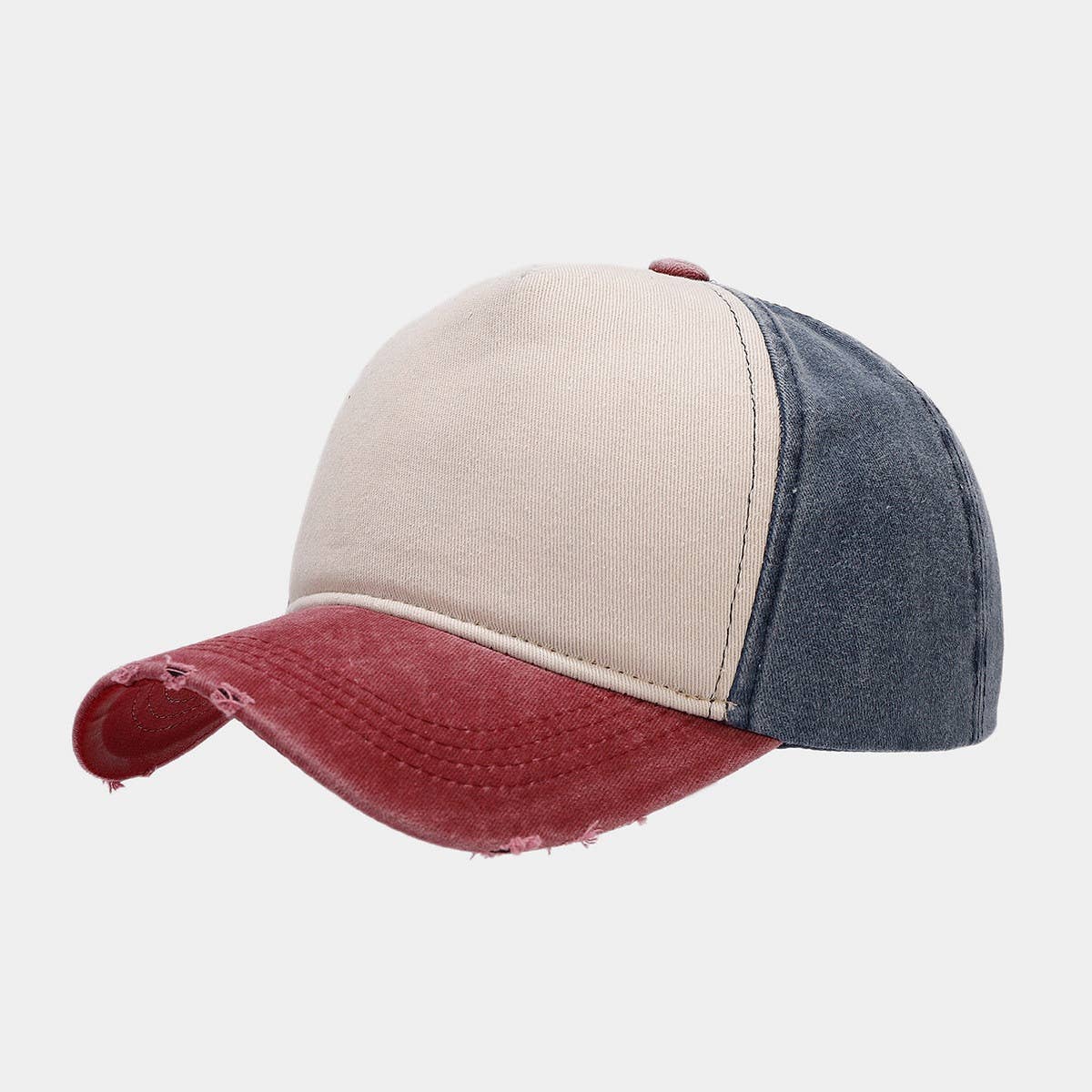 Washed Cotton Ripped Baseball Cap, Golf Style Cwah1568