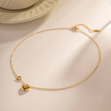 FRENCH SIMPLE DOUBLE HEART PENDANT NECKLACE_CWAJE1429