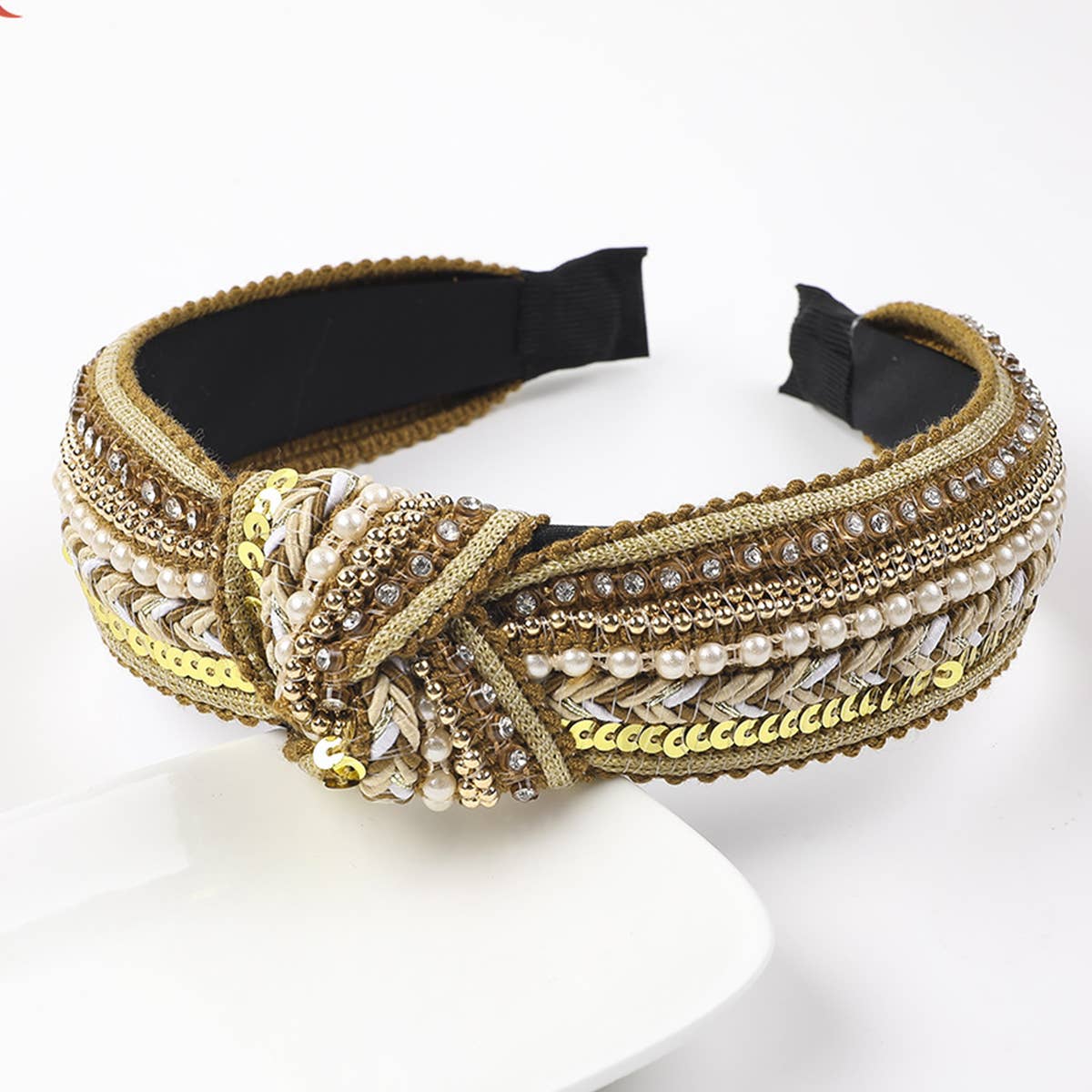 FAUX PEARL RHINESTONE DECOR HEADBAND_CWAHA0235