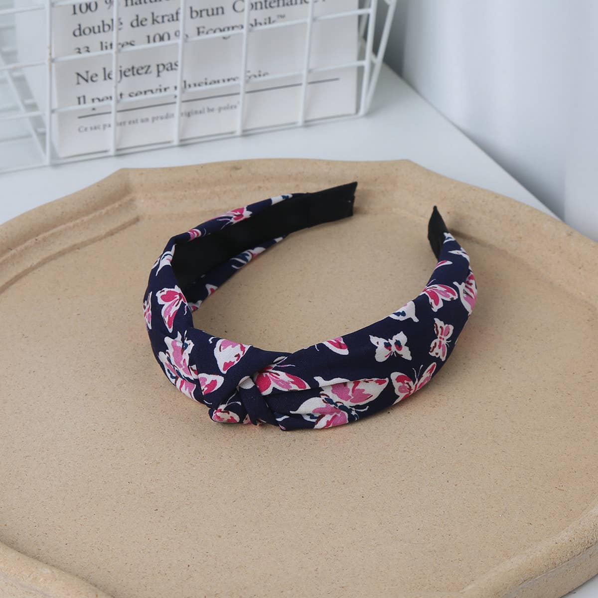 RETRO BUTTERFLY PRESSED WIDE BRIM HEADBAND_CWAHA1689