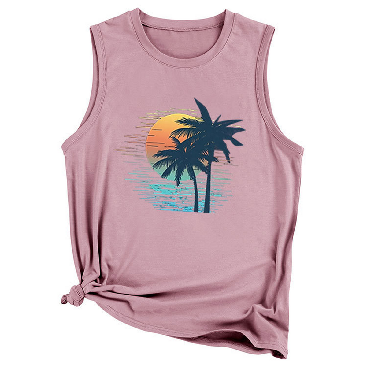 Trendy Loose Fit Coconut Tree Vest For Women