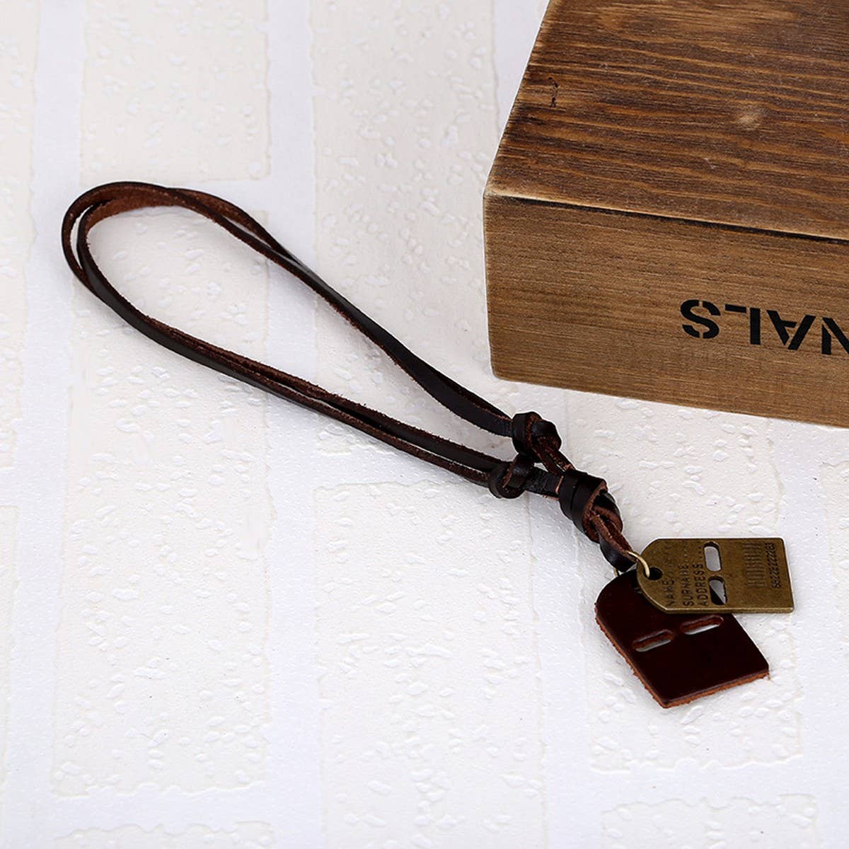 Vintage Adjustable Letter Pendant Mens Necklace_Cwmm4626