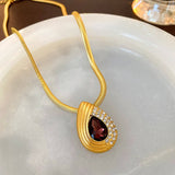 RETRO WATER DROP LIGHT LUXURY PENDANT NECKLACE_CWAJE2368