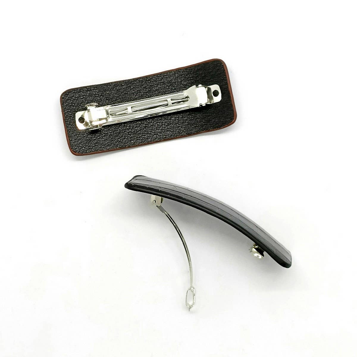 ELEGANT CROC PU LEATHER TOP BARRETTE CLIP_CWAHA6347