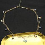 Womens Tassel Butterfly Natural Pearl Necklace