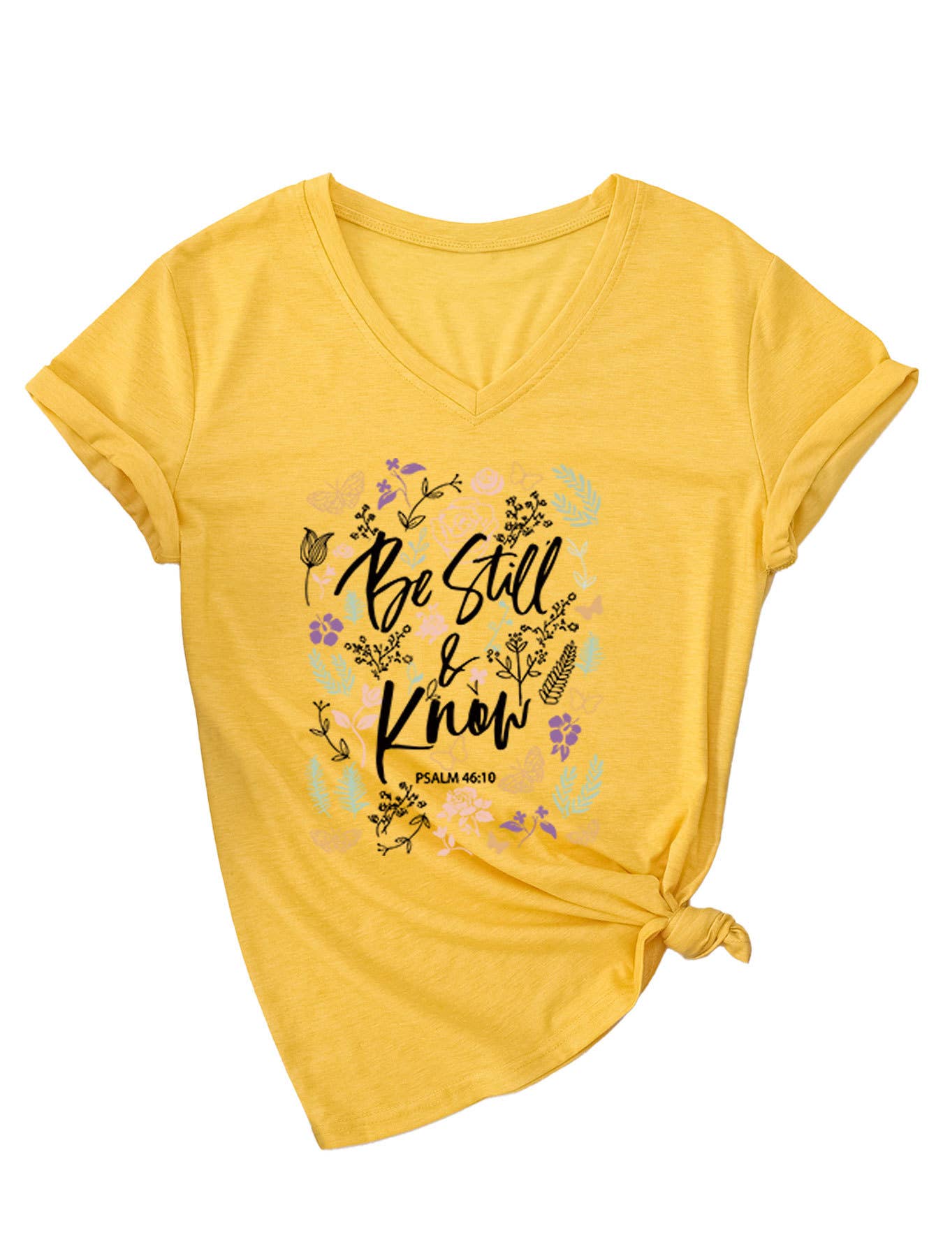 V-Neck Be Still Know Short-Sleeved T-Shirt