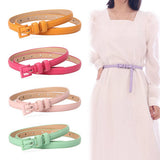Cwabe0907_Women'S Small Square Buckle Thin Belt
