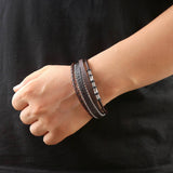 MULTI LAYERED HANDWOVEN MAGNET CLASP BRACELET_CWAJE1465
