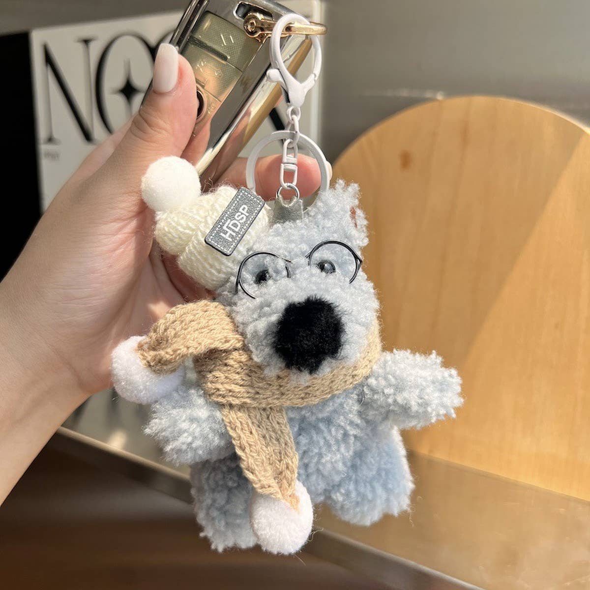 CUTE CREATIVE WOOL BEAR CAR KEYCHAIN BAG PENDANT_CWMM2548