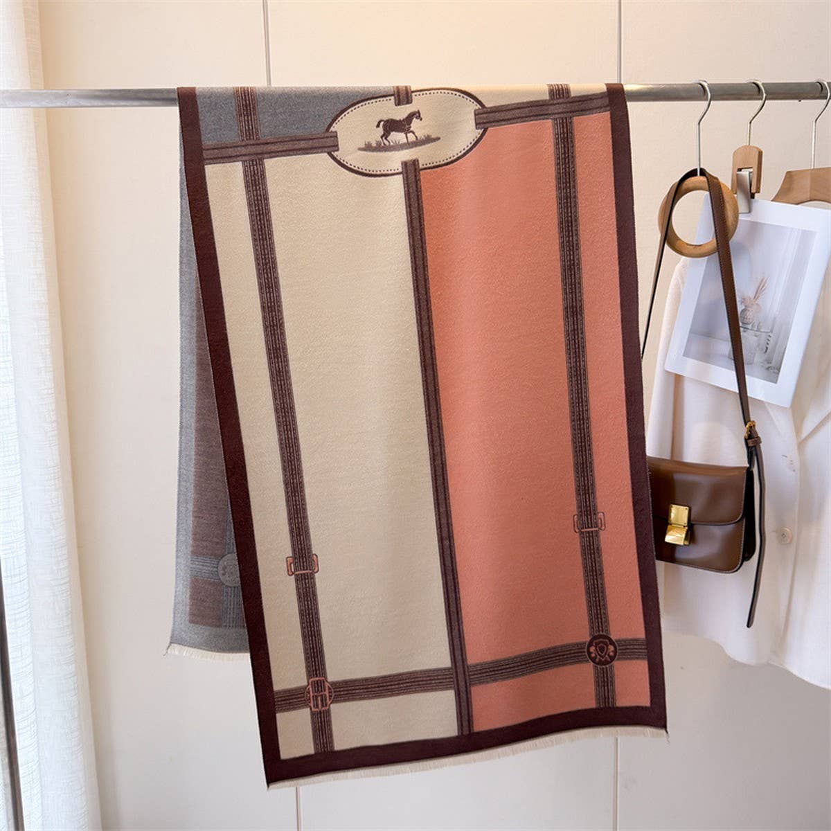 Colorblock Elegant Warm Faux Cashmere Scarf_Cwasc03452