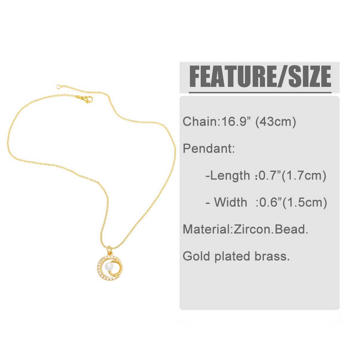FLOWER PEARL INLAID ZIRCONIUM PENDANT NECKLACE_CWAJE0904