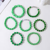 ST PATRICKS DAY ACRYLIC BEADED BRACELET SET_CWMM3504